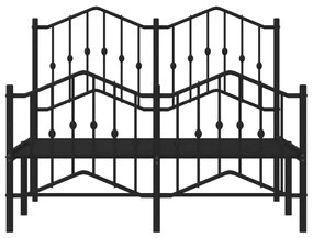 vidaXL Πλαίσιο Κρεβατιού με Κεφαλάρι/Ποδαρικό Μαύρο 120x200εκ. Μέταλλο