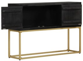 vidaXL Μπουφές Μαύρος και Χρυσός 110x30x75 εκ. από Μασίφ Ξύλο Μάνγκο