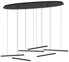 Φωτιστικό Οροφής Lindoza 39915 128,5x41x140cm Dim Led 6000lm 8,4W 3000K Black-White Eglo Steel,Plastic