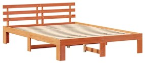 vidaXL Σκελετός Κρεβατιού Καφέ 140 x 200 cm Μασίφ ξύλο πεύκου