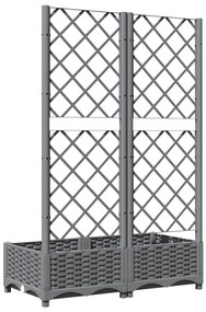 vidaXL Ζαρντινιέρα Κήπου με Καφασωτό Ανοιχτό Γκρι 80x40x121,5 εκ. PP