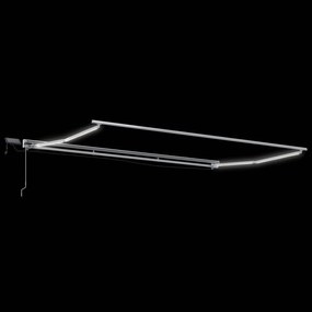 vidaXL Χειροκίνητο πλαίσιο τέντας με LED Λευκός 4 x 3 μ