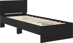 vidaXL Σκελετός Κρεβατιού Μαύρη Οξυά 75 x 190 cm Επεξεργασμένο ξύλο