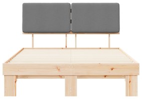vidaXL Σκελετός Κρεβατιού με Επενδεδυμένο Κεφαλάρι Ανοιχτό γκρι