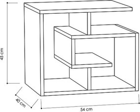 Τραπεζάκι βοηθητικό Labirent Megapap χρώμα sapphire oak 54x40x45εκ.