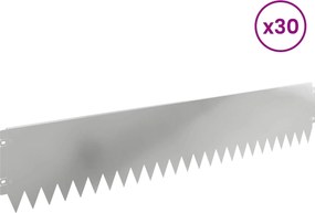 vidaXL Περίγραμμα γκαζόν 30 τμχ. 103 x 20 εκ Γαλβανισμένος Χάλυβας