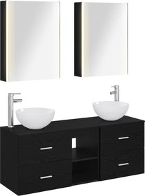 vidaXL Σετ Επίπλων Μπάνιου 5 pcs Μαύρη Δρυς