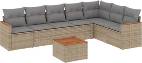 vidaXL Patio Sofa Set 8-θέσια Μπεζ και Γκρι