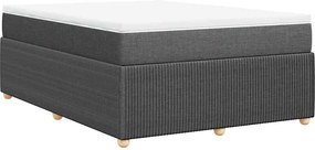 vidaXL Κρεβάτι Boxspring με Στρώμα Σκούρο Γκρι 140x200 εκ Υφασμάτινο