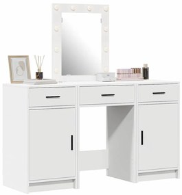 vidaXL Τραπέζι περιποίησης με συρτάρι 3 pcs Λευκό 50 x 41 x 135 εκ