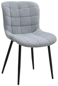 Καρέκλα τραπεζαρίας Chiara Megapap γκρι ύφασμα - μεταλλικό μαύρο πόδι 48x58x81εκ.