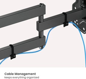 POWERTECH επιτοίχια βάση τηλεόρασης PT-1556, 23-43", έως 30kg, full motion