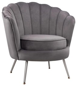 Πολυθρόνα Coquille HM8493.01 80x78x85cm Grey Μέταλλο,Ύφασμα