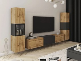 Σύνθεση σαλονιού Berlin III-Φυσικό - Μαύρο