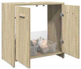vidaXL Ντουλάπι Νιπτήρα Μπάνιου Sonoma Δρυς 60x33x60 εκ. Επεξ. Ξύλο