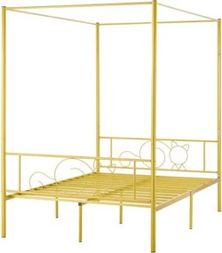 VEVOR Full Size Canopy Bed Frame Metal Canopy Bed with Headboard &amp; Four Posters