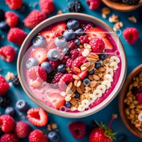 Intra Συλλεκτικό Ξύλινο Παζλ Plywood  4mm - Νόστιμο μπολ Smoothie με φρούτα και ξηρούς καρπούς Σε Ξύλινο Κουτί - Διαστάσεις: 10x10 cm – 25 κομμάτια