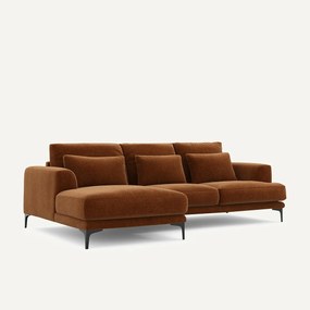 Γωνιακός καναπές αριστερός από βελούδινο chenille, Marsile