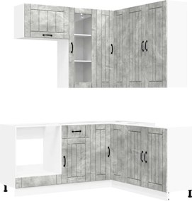 vidaXL Μονάδα κουζίνας LUCCA 8 pcs Γκρι Σκυροδέματος