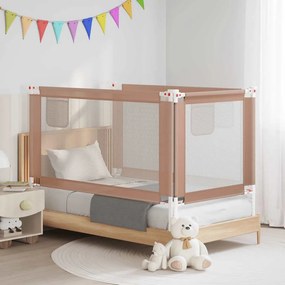 vidaXL Μπάρα Κρεβατιού Προστατευτική Taupe 150 x 25 εκ. Υφασμάτινη