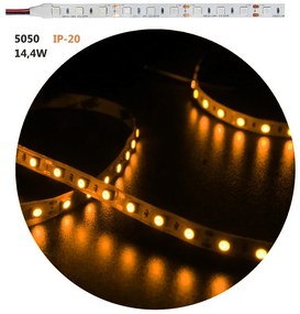 Adeleq Ταινία Led 5 Μέτρα 24Vdc 14.4W Και 60Led Ανά Μέτρο Ip20 Πορτοκαλί 30-3424903