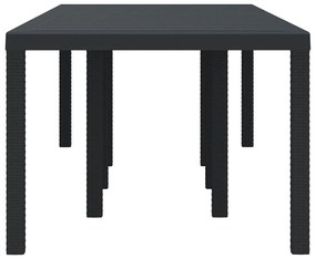 vidaXL Τραπέζι Κήπου Ανθρακί 250 x 100 x 73 εκ συνθετικό ρατάν