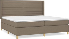 vidaXL Κρεβάτι Boxspring με Στρώμα Taupe 200x200 εκ. Υφασμάτινο