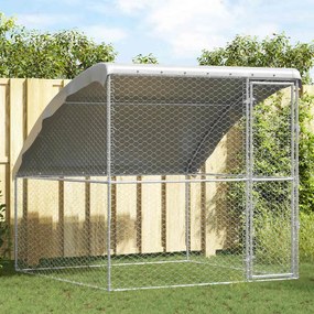 vidaXL Κλουβί Σκύλου Ασημί 2 x 2 x 2 m Γαλβανισμένος χάλυβας