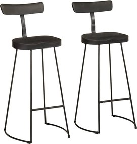 vidaXL Bar Stools 2 τεμάχια Μαύρο 49x43x103 cm Στερεό ξύλο Mango