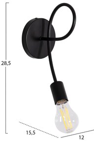 ΑΠΛΙΚΑ ΤΟΙΧΟΥ FRIDRIK HM7399.11 ΜΕΤΑΛΛΟ ΣΕ ΜΑΥΡΟ 12x15,5x28,5Υεκ. (1 Τεμμάχια)