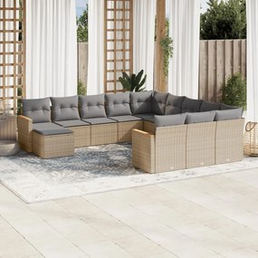vidaXL Patio Sofa Set 12-θέσια Μπεζ και Γκρι