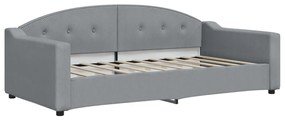 vidaXL Καναπές Κρεβάτι Συρόμενος Αν. Γκρι 90x190 εκ.Ύφασμα &amp; Συρτάρια