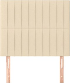 vidaXL Κεφαλάρι Κρεμ 80x5x118/128 εκ. Ύφασμα