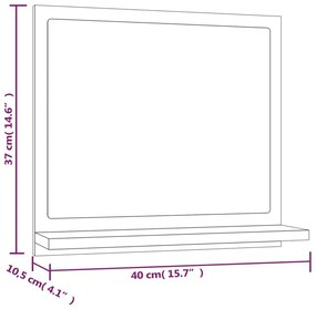 Καθρέφτης Μπάνιου Γκρι Sonoma 40x10,5x37 εκ. Επεξεργασμένο Ξύλο - Γκρι