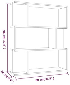 Βιβλιοθήκη/Διαχωρ. Χώρου Γκρι Sonoma 80x24x96 εκ. Επεξεργ. Ξύλο - Γκρι