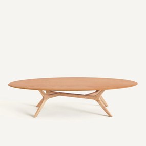 Οβάλ τραπεζάκι σαλονιού από μασίφ δρυ, MARICIELO