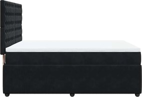 vidaXL Κρεβάτι Boxspring με Στρώμα Μαύρο 140x190 εκ. Βελούδινο