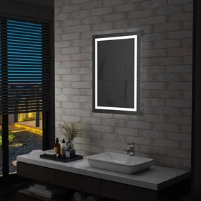 vidaXL Καθρέφτης Μπάνιου με LED & Διακόπτη Αφής 60 x 80 εκ.