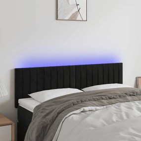 Κεφαλάρι Κρεβατιού LED Μαύρο 144x5x78/88 εκ. Βελούδινο 3121900