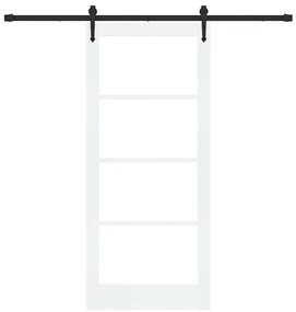 vidaXL Ολισθητή Πόρτα Λευκό 86 x 198.5 cm Ξύλο και μέταλλο