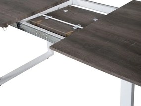Τραπέζι Dallas 172, Άσπρο, Γκρι, 75x85x160cm, 42 kg, Επιμήκυνση, Ινοσανίδες μέσης πυκνότητας, Μέταλλο | Epipla1.gr