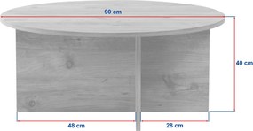 Τραπεζάκι Σαλονιού Δρυς Ζαφείρι SOLEIL 90x90x40