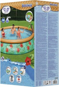 Bestway Φουσκωτή Πισίνα Fast Set Inflatable Paradise Palms 457x84 εκ.