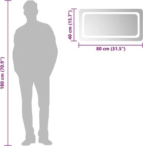 vidaXL Καθρέφτης Μπάνιου με LED 80x40 εκ.