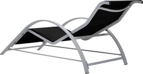 vidaXL Ξαπλώστρα Μαύρη από Textilene και Αλουμίνιο