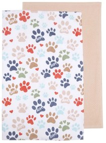 Ποτηρόπανα Τυπωτά 61 (Σετ 2τμχ) Beige Viopros 40x60cm 100% Cotton