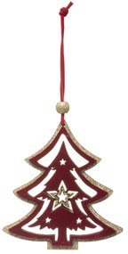 Στολίδι Χριστουγεννιάτικο (9x10) A-S Wooden Burgundy Tree 175915