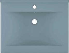 vidaXL Νιπτήρας με Οπή Βρύσης Γαλάζιο Ματ 60 x 46 εκ. Κεραμικός