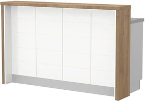 Πάγκος νησίδας Hudson-Μήκος: 160 εκ.-Λευκό-Pacific Walnut