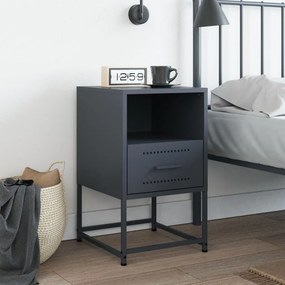 vidaXL Κομοδίνο Ανθρακί 36 x 39 x 60,5 εκ. Ατσάλινο